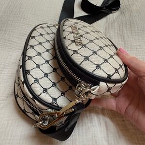 Steve Madden Quilted Black and White Crossbody Bag